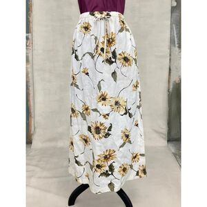 Vintage Y2K Linen Bohemian Festival Feminine Sunflower Romantic Maxi Skirt NWT